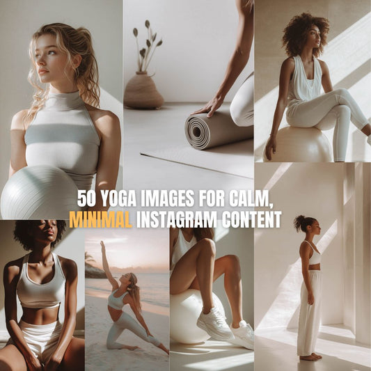 50 Yoga Story Images in Soft Neutral Aesthetics
