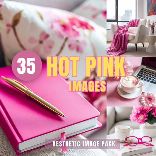 Hot Pink Content Image Pack of 35 Images