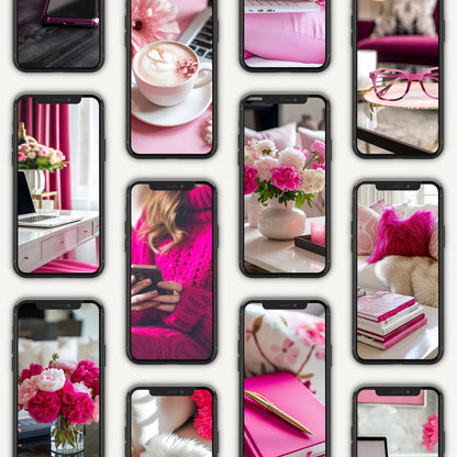 Hot Pink Content Image Pack of 35 Images