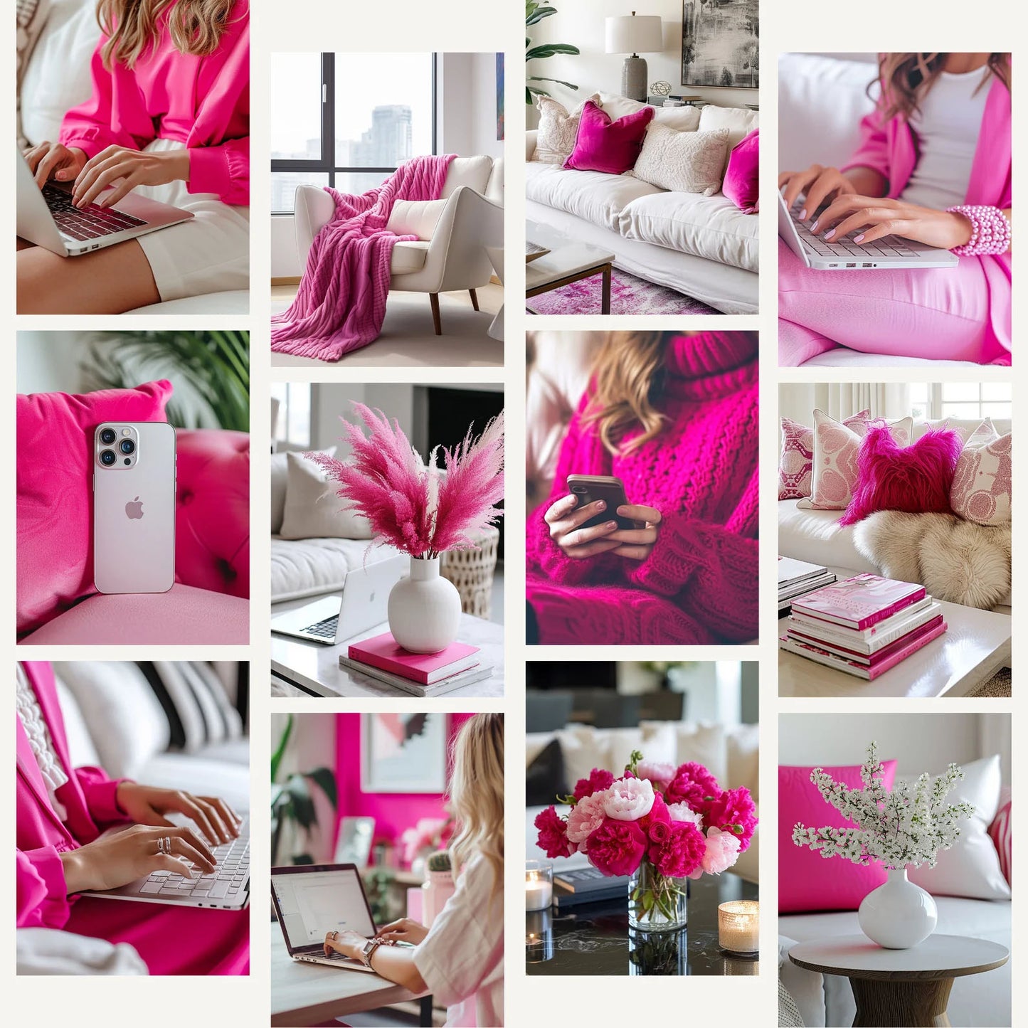 Hot Pink Content Image Pack of 35 Images